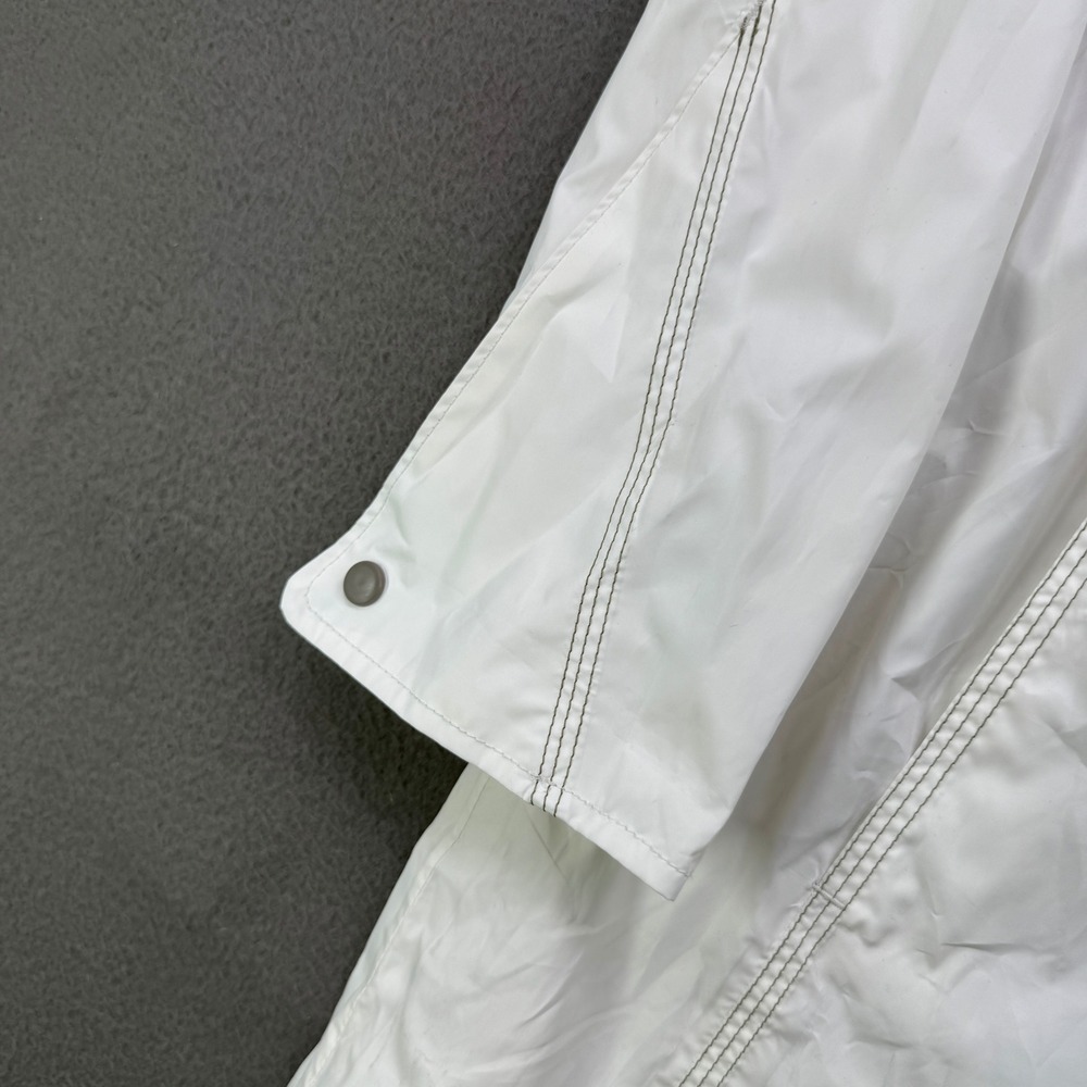 Columbia Jacket Women L White Omni-Tech Waterproof Rain Hooded Parka Shell - Picture 10 of 12